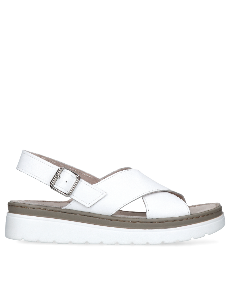 White grain leather sandals Sini, Sandals, GG0008-01, Konopka Shoes