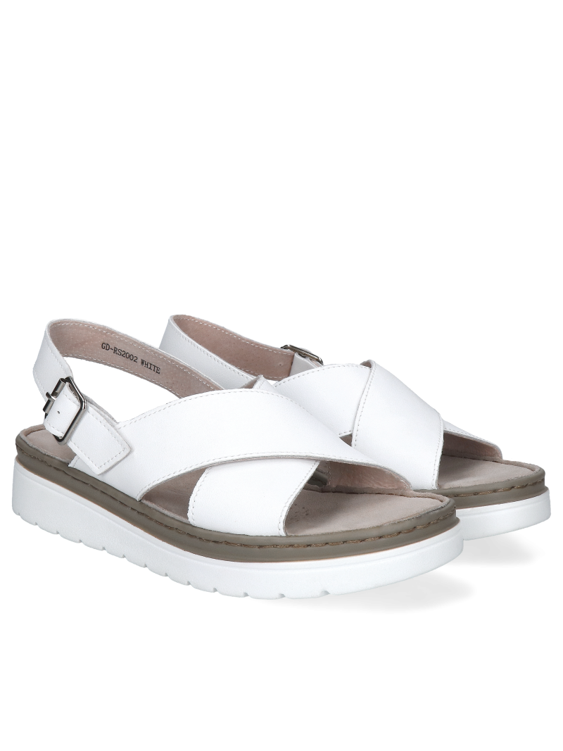 White grain leather sandals Sini, Sandals, GG0008-01, Konopka Shoes