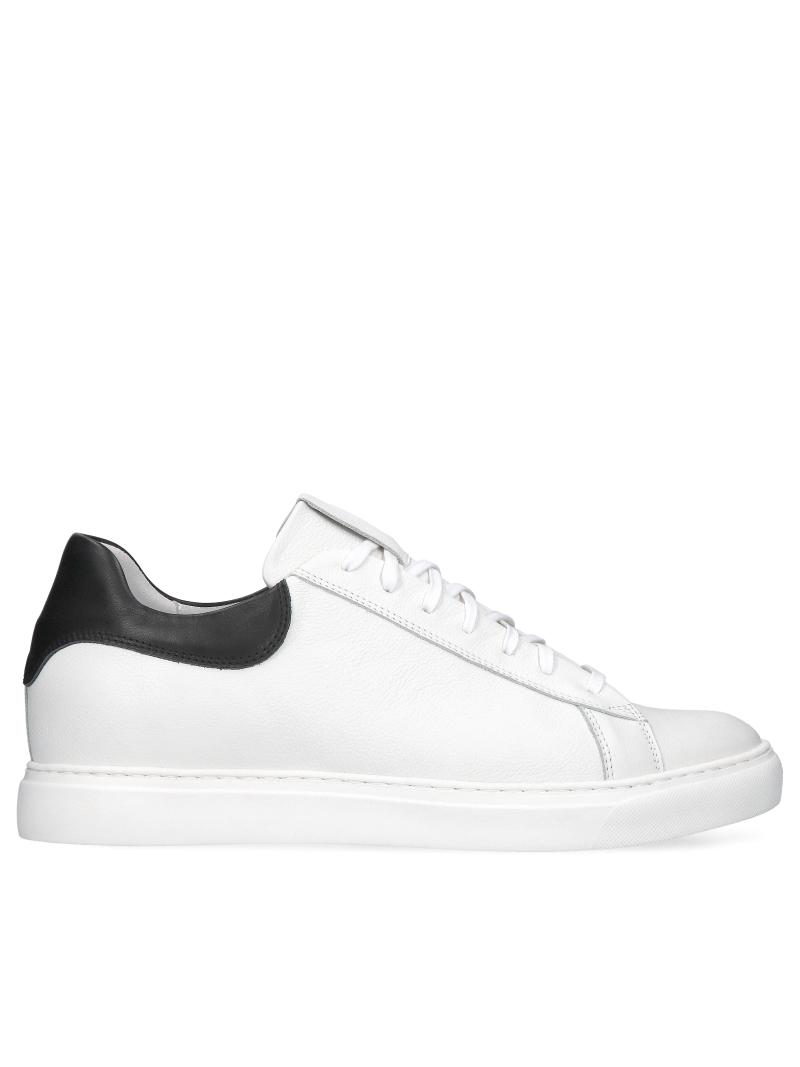 White, leather elevator sneakers  Xavier +6 cm, Conhpol Dynamic - polish production, SH2680-04, Sneakers, Konopka Shoes