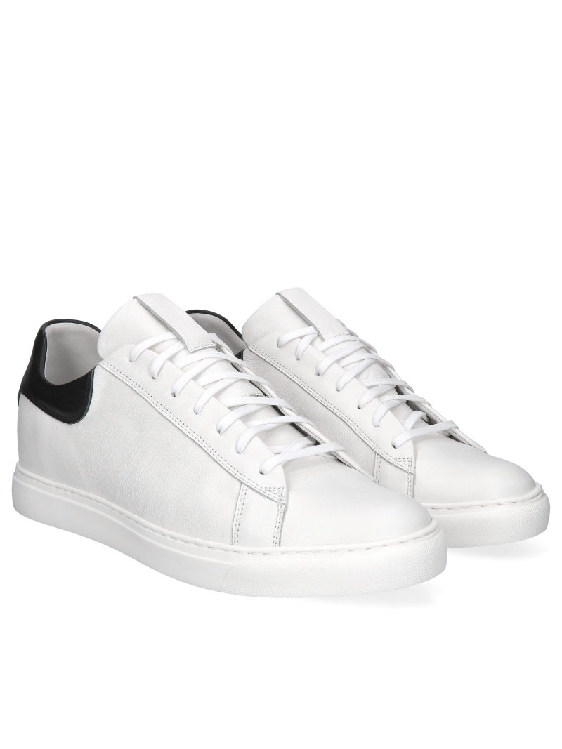 White, leather elevator sneakers  Xavier +6 cm, Conhpol Dynamic - polish production, SH2680-04, Sneakers, Konopka Shoes