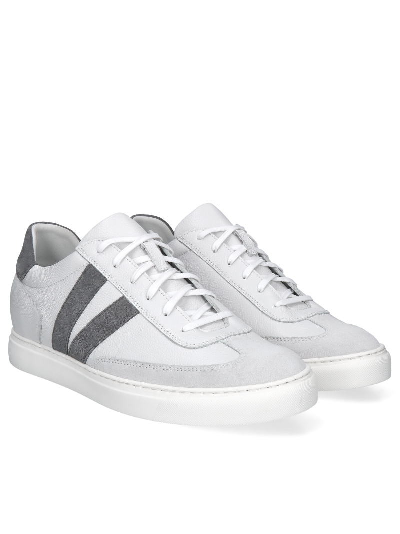 Invisible elevation, white sneakers, comfort and support for the feet, Conhpol, Konopka shoes