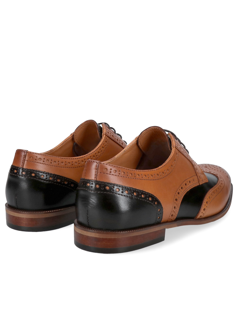 Men's leather shoes, brogues brown and black, hand-painted