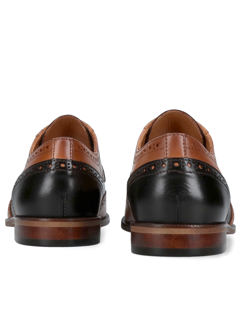 Men's leather shoes, brogues brown and black, hand-painted