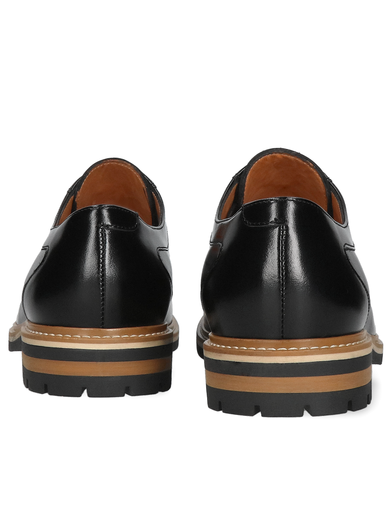 Polish men's leather shoes, black casual, Polish brand Polish men's leather shoes, black casual, Polish brand