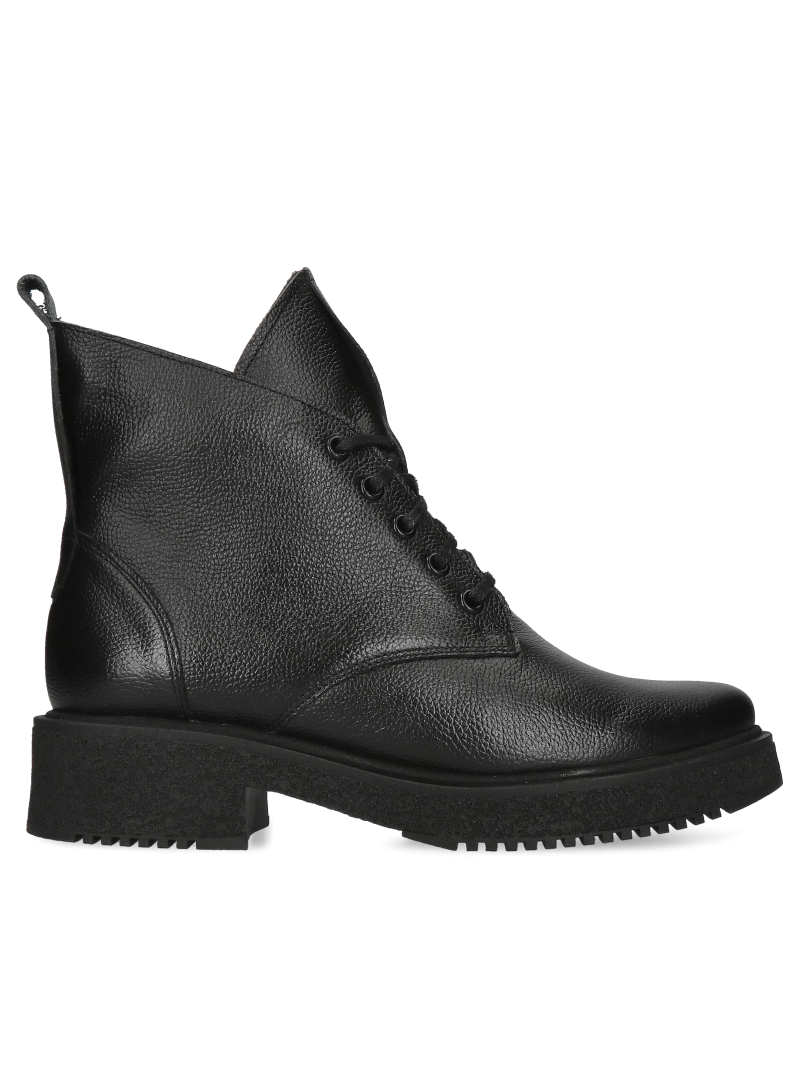 Women's black boots, grain leather shoes, insulated boots, Konopka Shoes