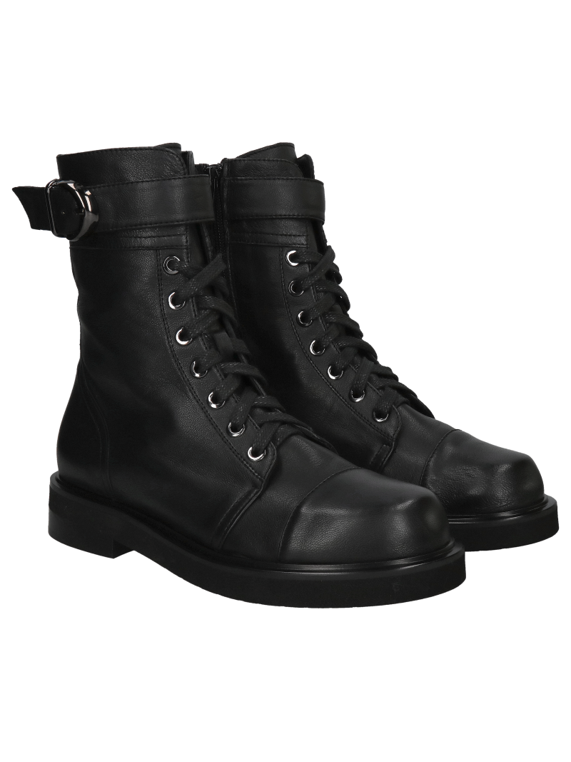 Women's insulated boots, winter, black grain leather, glans, boots, Konopka Shoes
