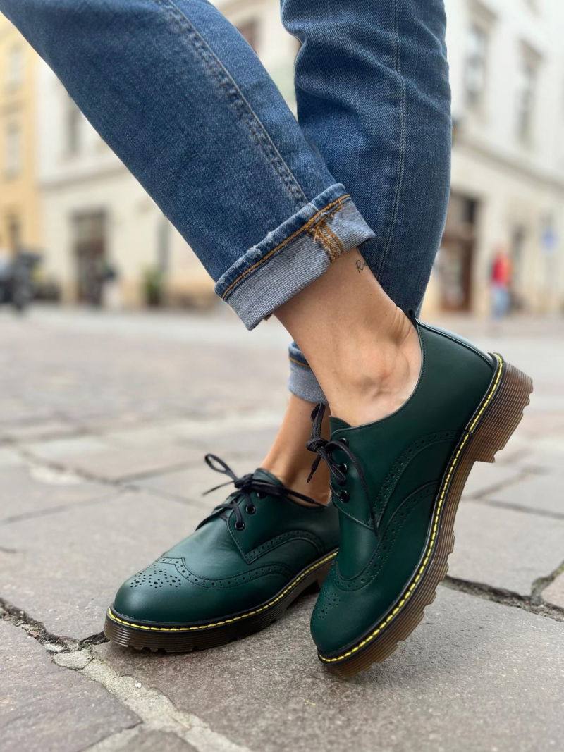 Green, leather shoes Norene, Conhpol Relax - Polish production, RE2730-02, Shoes, Konopka Shoesv