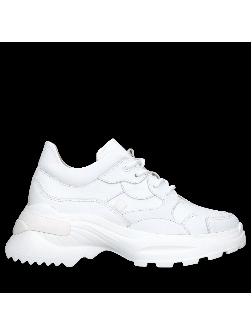 Sports shoes, women's sneakers, sneakers in grain leather white, Konopka Shoes