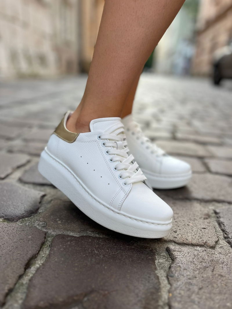 White sneakers Cruz, Kampa - polish production, Sneakers, KP0007-01, Konopka Shoes