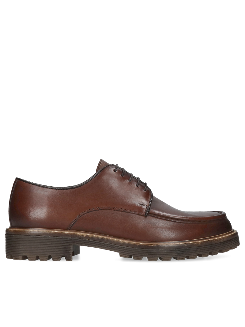 Brown, men’s leather derby shoes Lukas, Conhpol - Polish production, CE6374-01, Shoes, Konopka Shoes