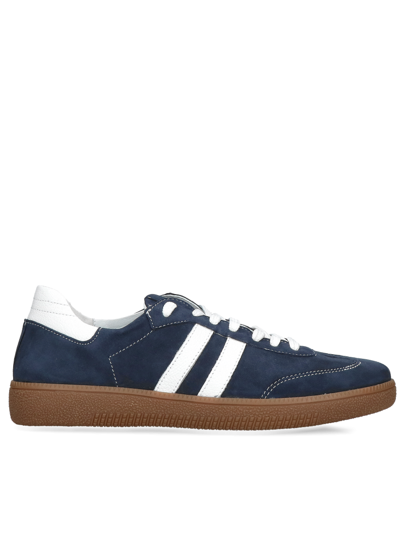 Sports shoes, sneakers, suede leather sneakers navy blue, Konopka Shoes