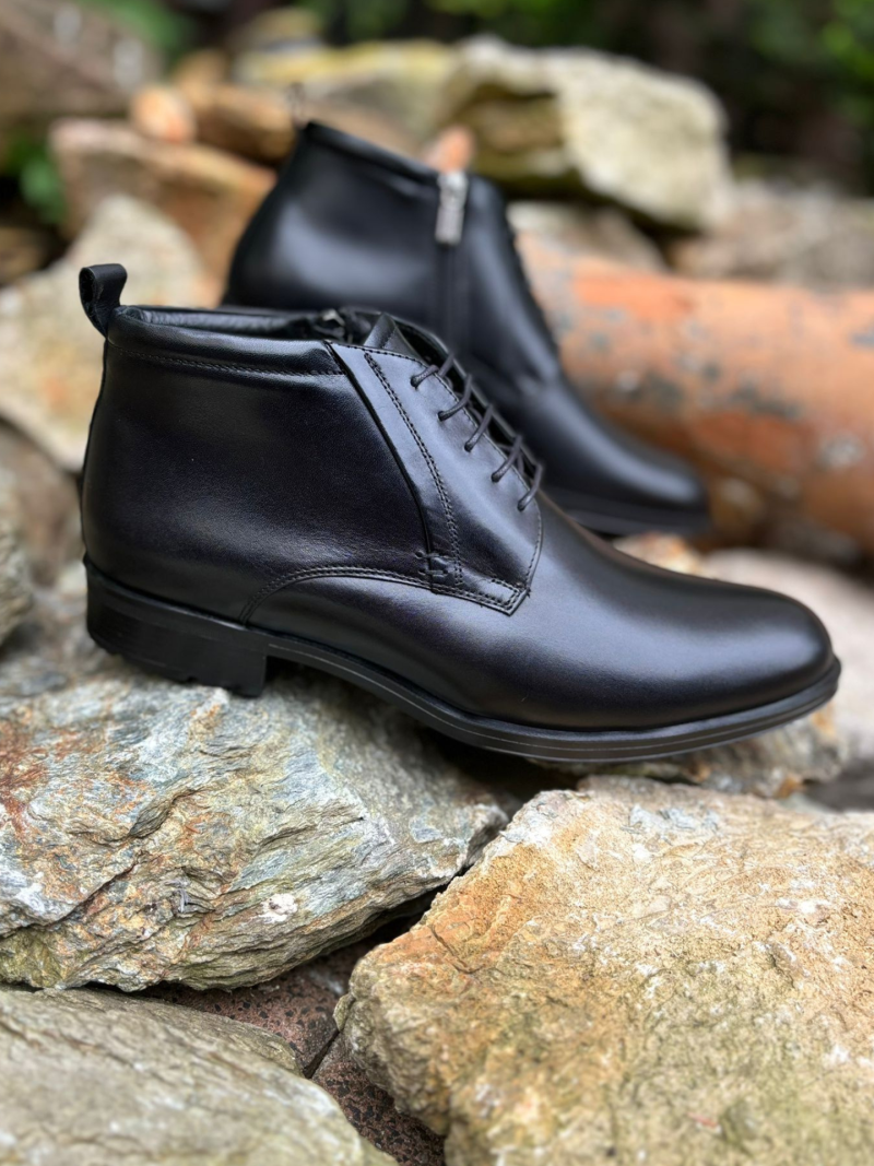 Black winter boots Amadeusz made of facing natural leather, Conhpol - Polish production, CK6364-01, Boots, Konopka Shoes