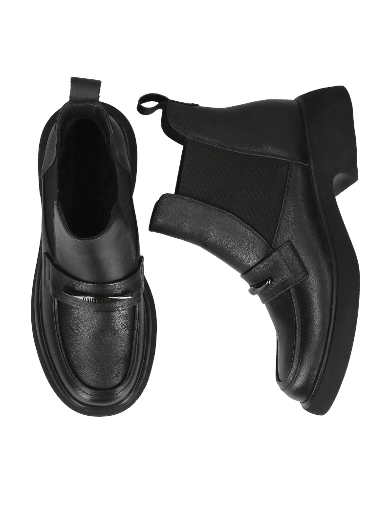 Women's insulated leather slippers, boots on a thicker sole, Konopka Shoes