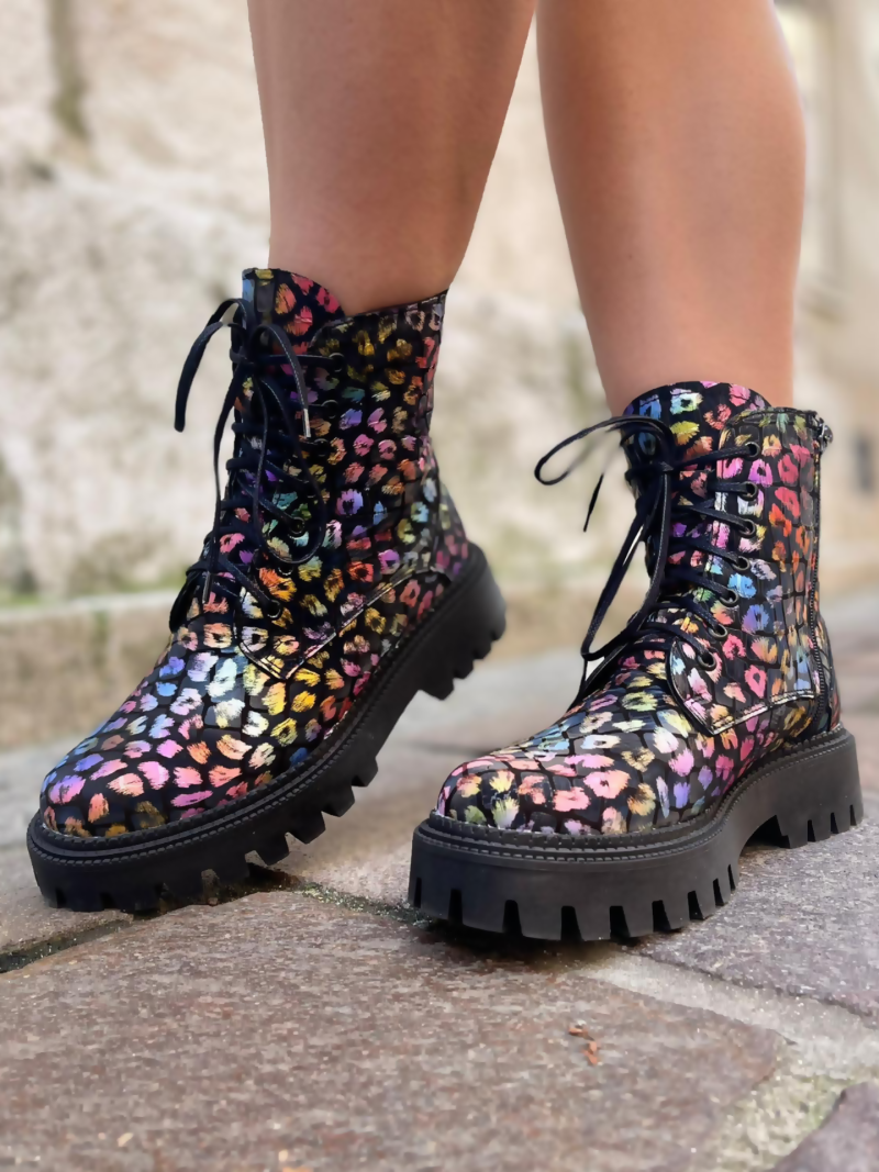 Women's colorful boots, decorative suede leather shoes, insulated boots, workers, Konopka Shoes