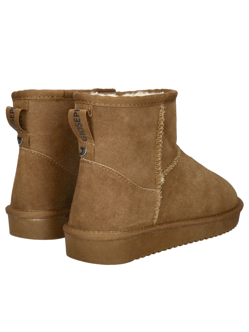 Women's brown suede leather snow boots, winter boots insulated with sheepskin, Konopka Shoes
