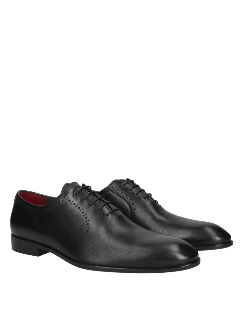 Men's oxfords black, premium shoes, high quality, Conhpol, Konopka Shoes