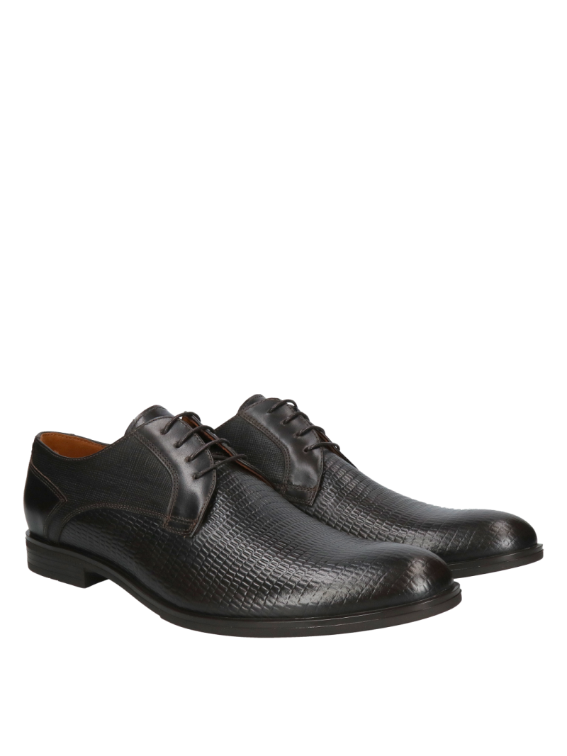 Original men's leather derby, casual shoes, Polish brand