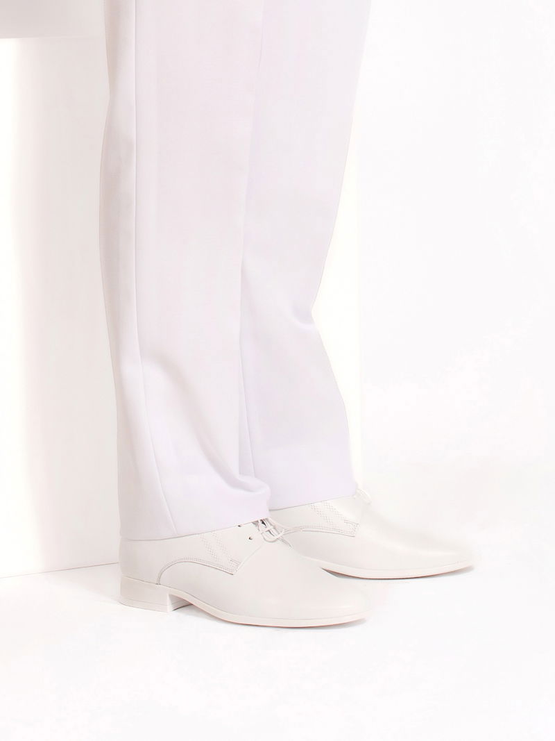 White communion shoes Karol, Conhpol, First communion shoes for a boy, Conhpol, Konopka Shoes