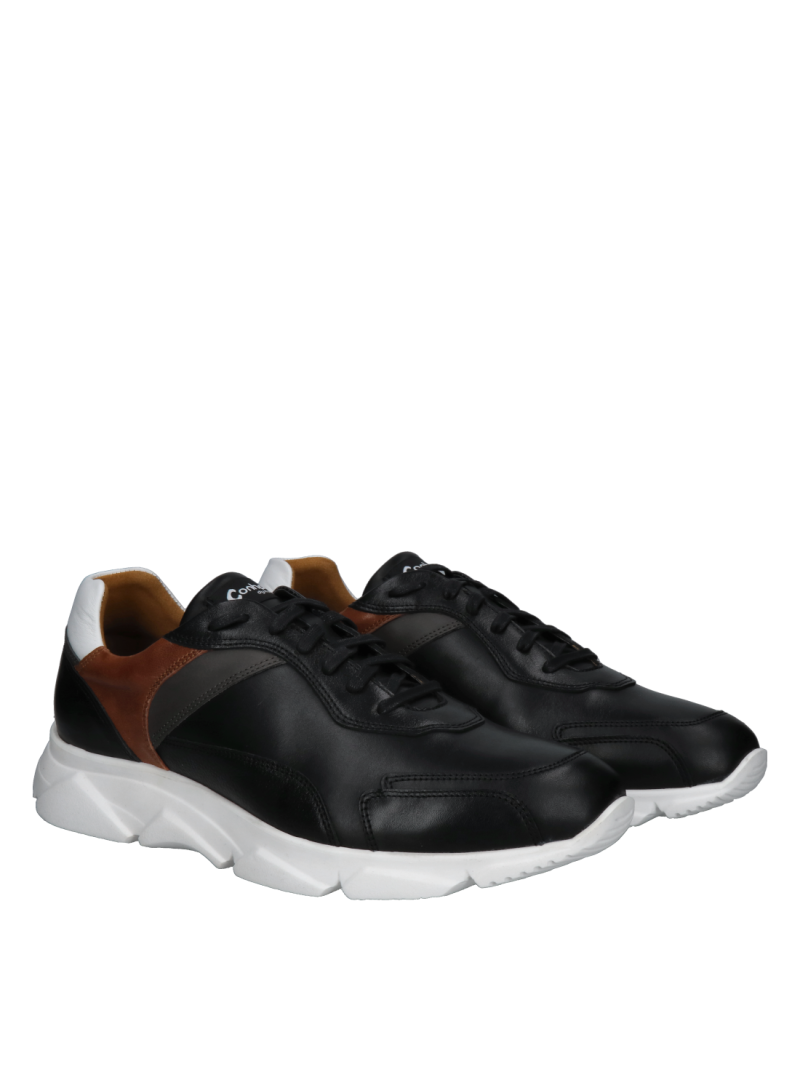 Black men's sneakers, everyday style and design, comfortable in leather