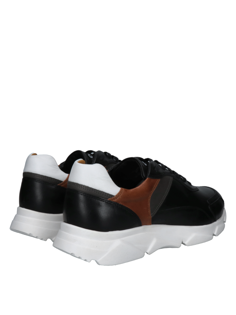 Black men's sneakers, everyday style and design, comfortable in leather