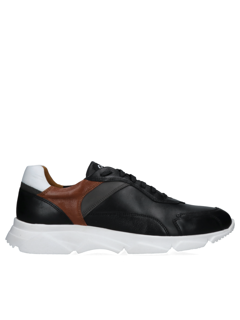 Black men's sneakers, everyday style and design, comfortable in leather