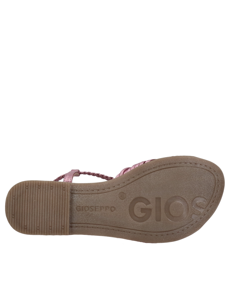 Women's metallic leather flat sandals, feel special