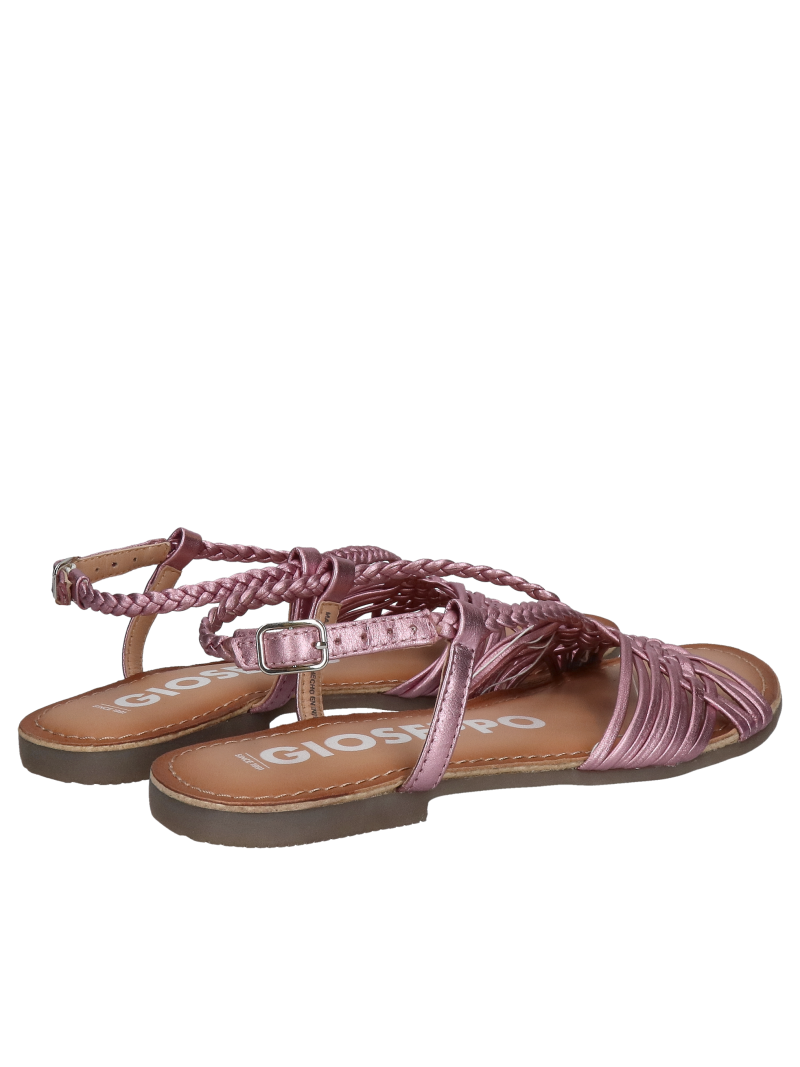 Women's metallic leather flat sandals, feel special