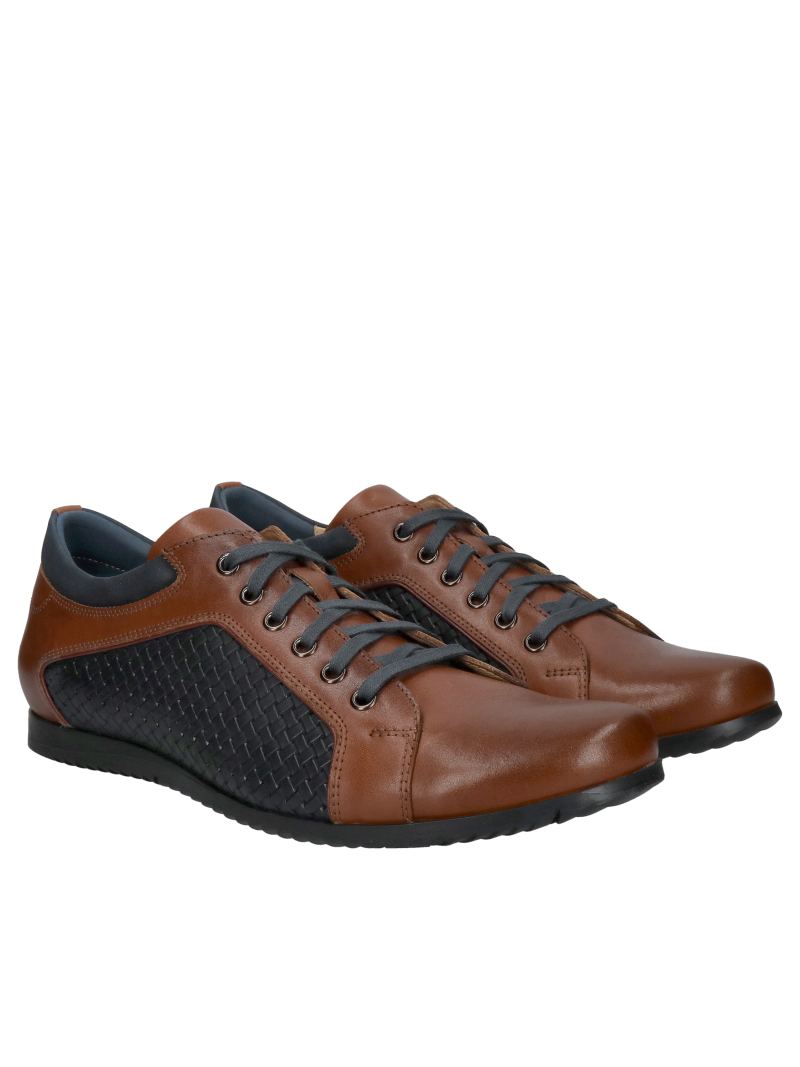 Comfortable men's shoes, brown and navy blue. Fashionable design, high quality