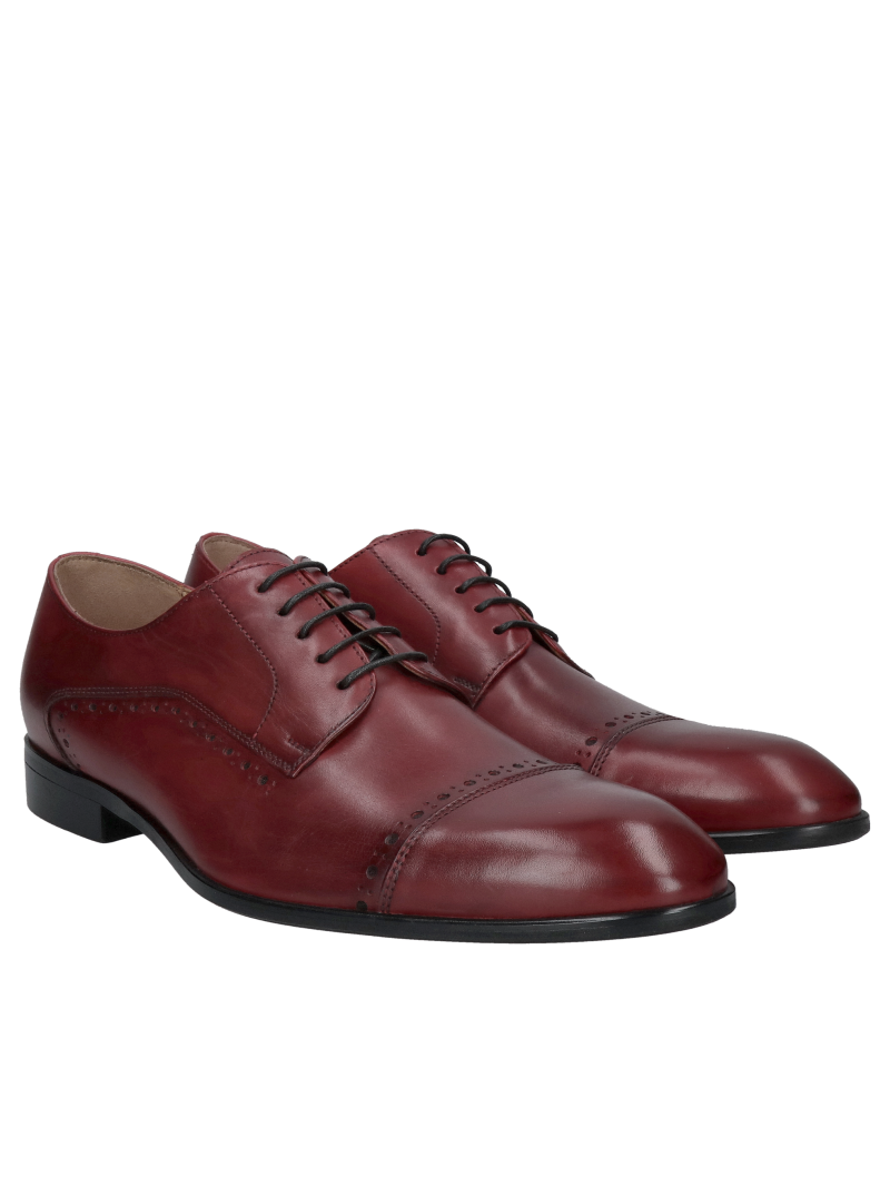 Men's formal shoes maroon, leather comfortable and elegant