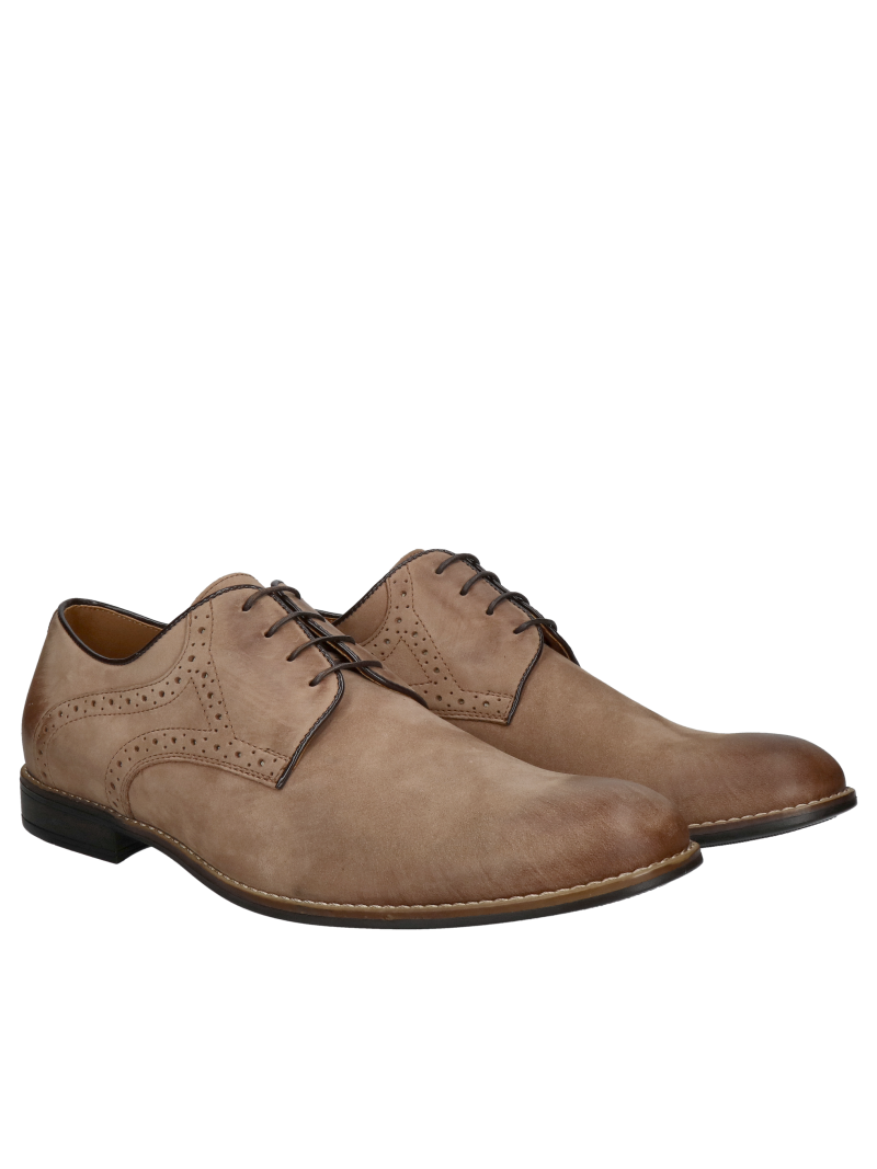 Dark beige casual men's leather half shoes, casual, suede leather Dark beige casual men's leather half shoes, casual, suede leather