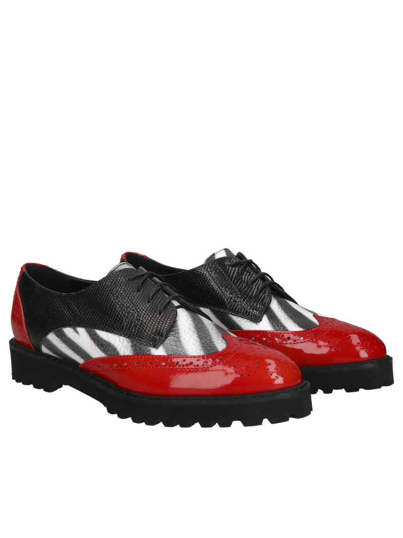 Colorful lace-up half shoes, distinctive style and high-quality leather