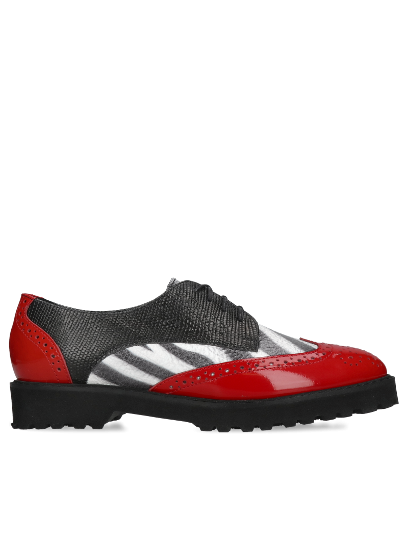 Colorful lace-up half shoes, distinctive style and high-quality leather