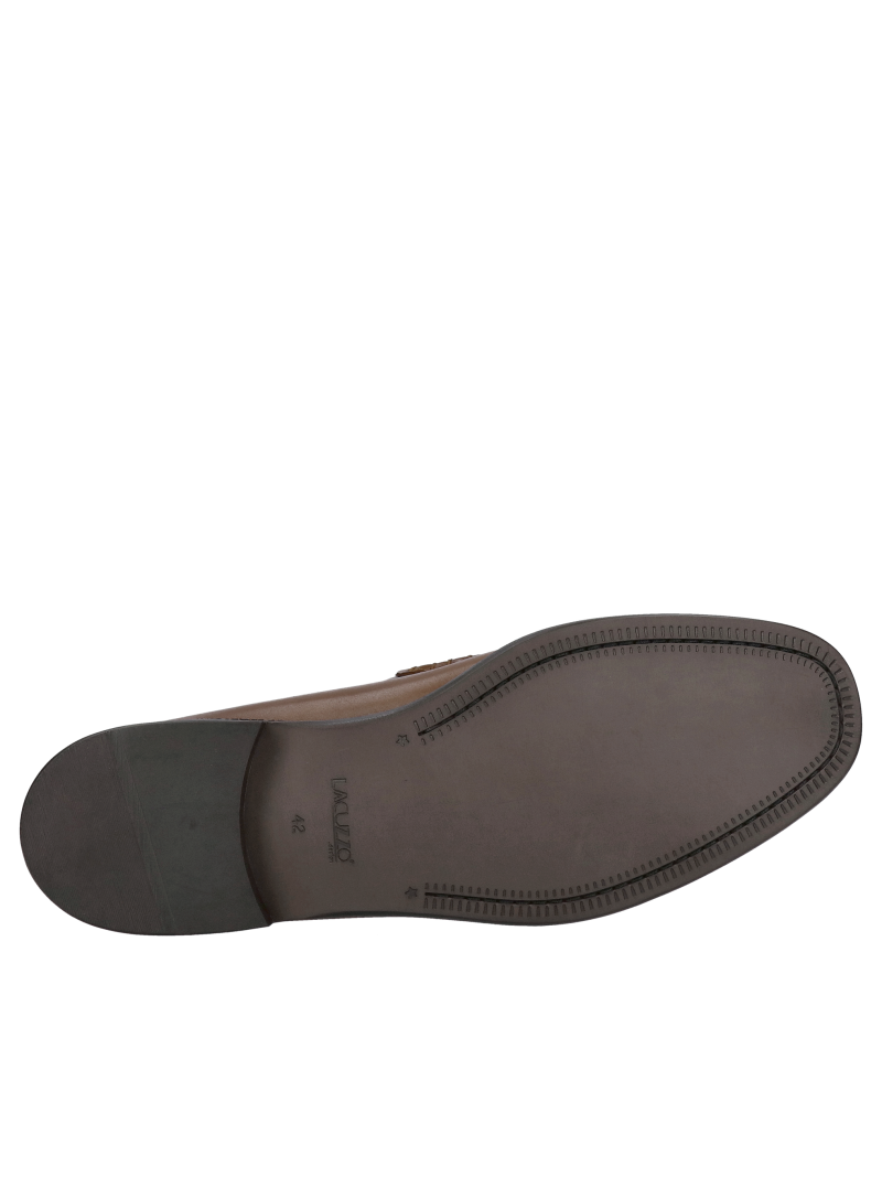 Men's brown grain leather half shoes, high comfort and convenience