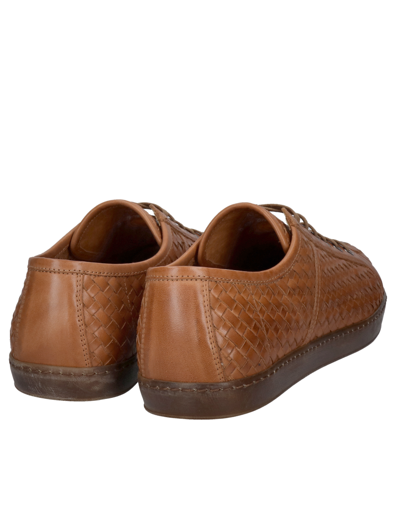 Unique men's hand-knotted leather half shoes, Made in Poland