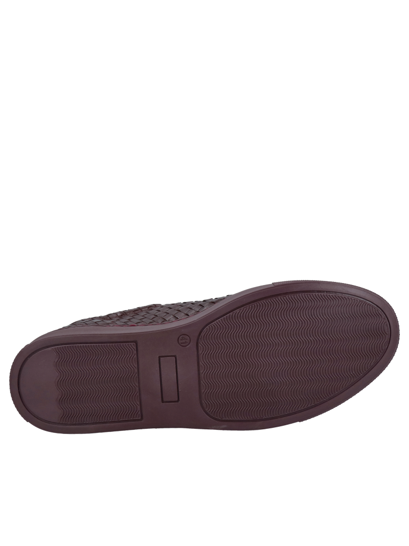Lace-up casual half shoes in hand-knotted leather on a burgundy sole