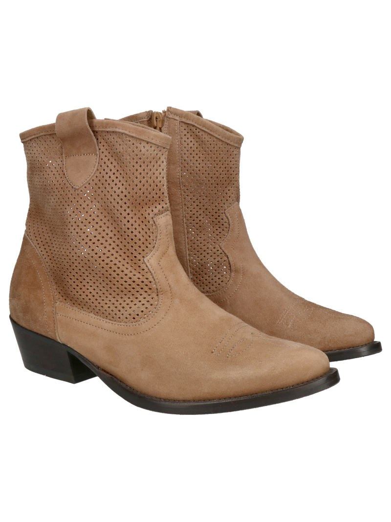 Women's openwork boots in suede leather, western style, Conhpol Bis, Konopka Shoes Women's openwork boots in suede leather, western style, Conhpol Bis, Konopka Shoes