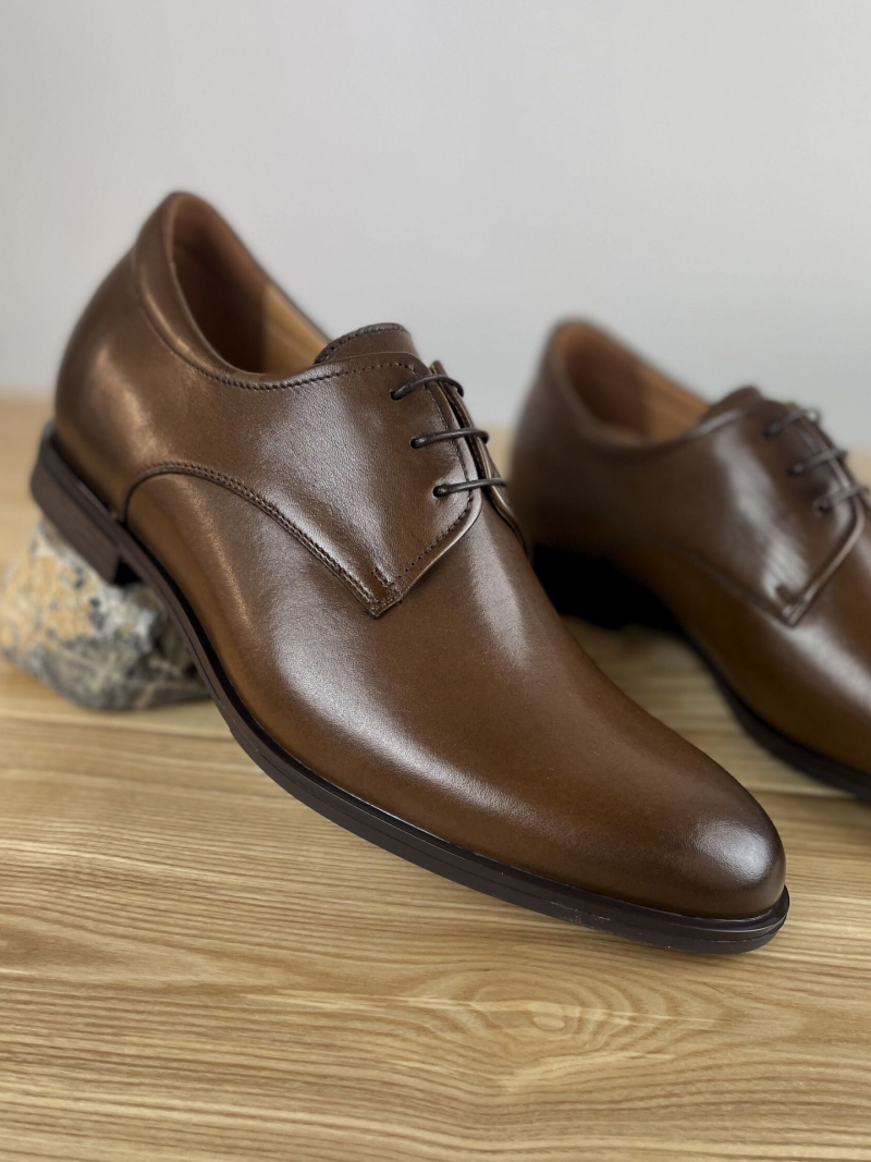 Men's formal shoes, natural leather, raising the height by 7 cm