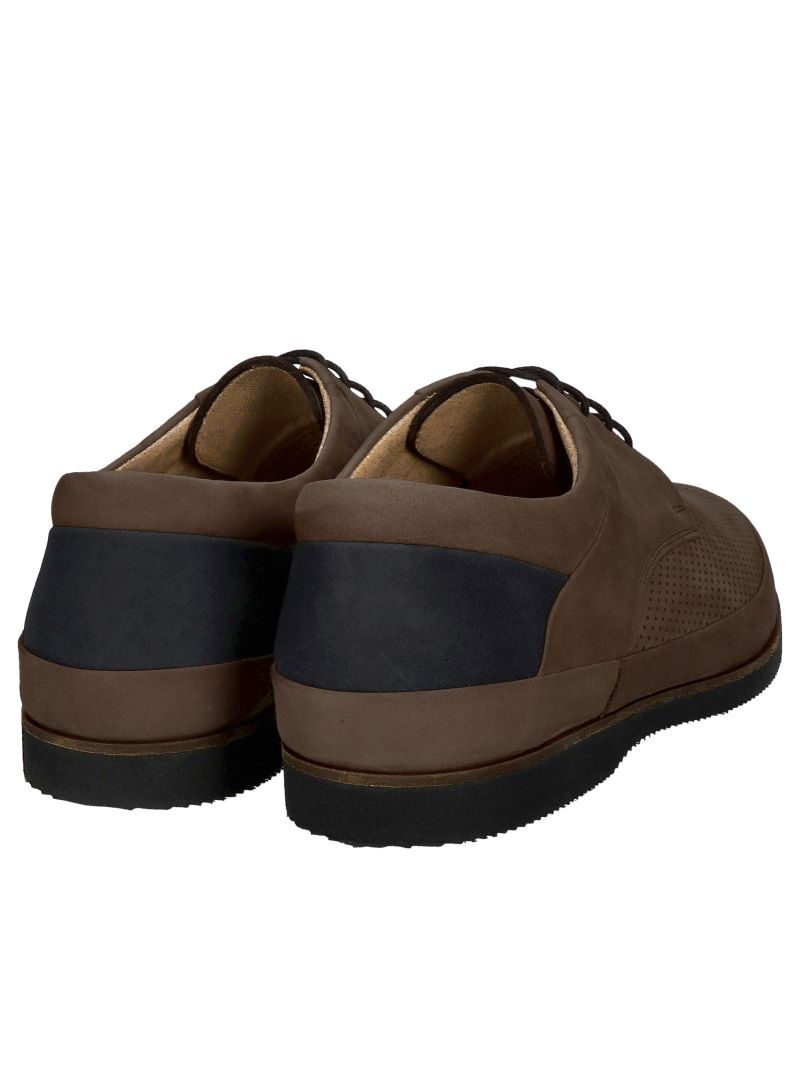 Men's suede summer shoes with perforation, lightweight and comfortable