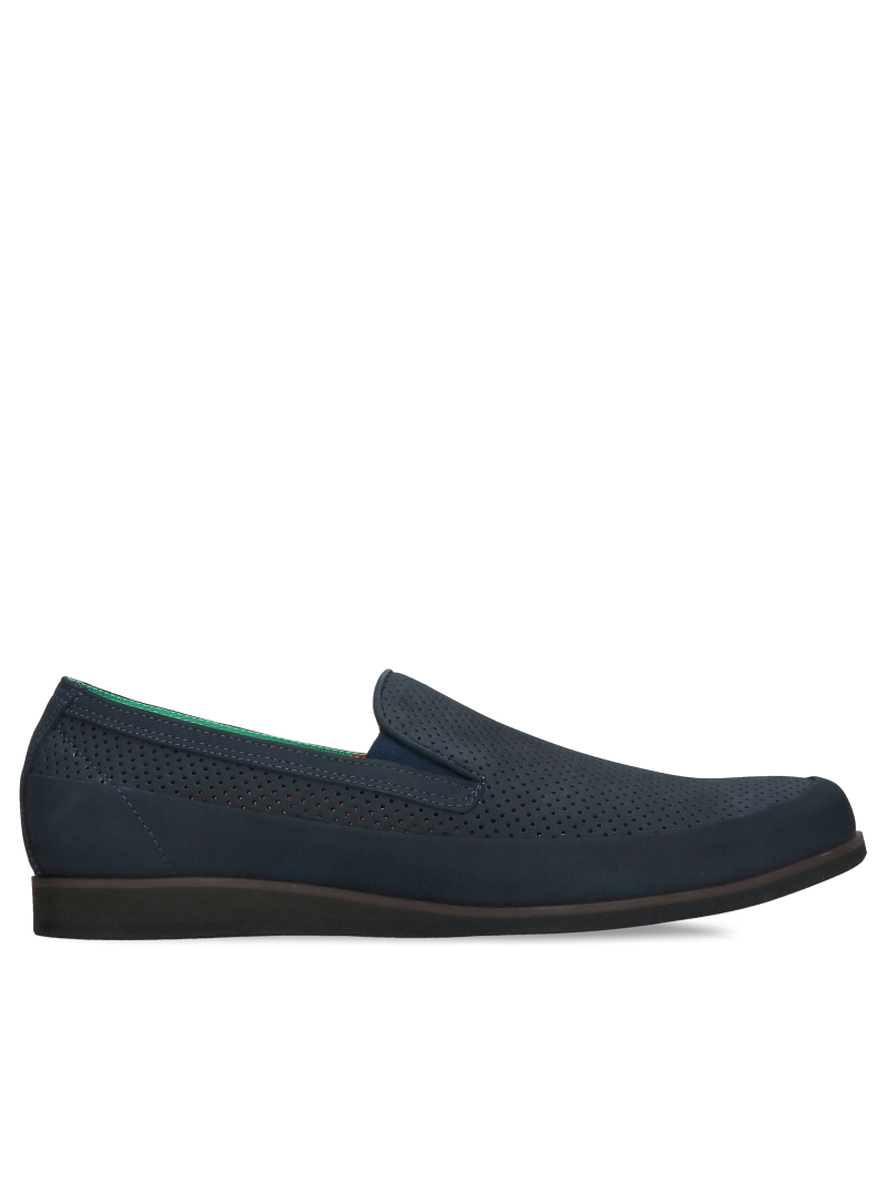 Men's summer shoes, suede leather, comfort slip-on half shoes