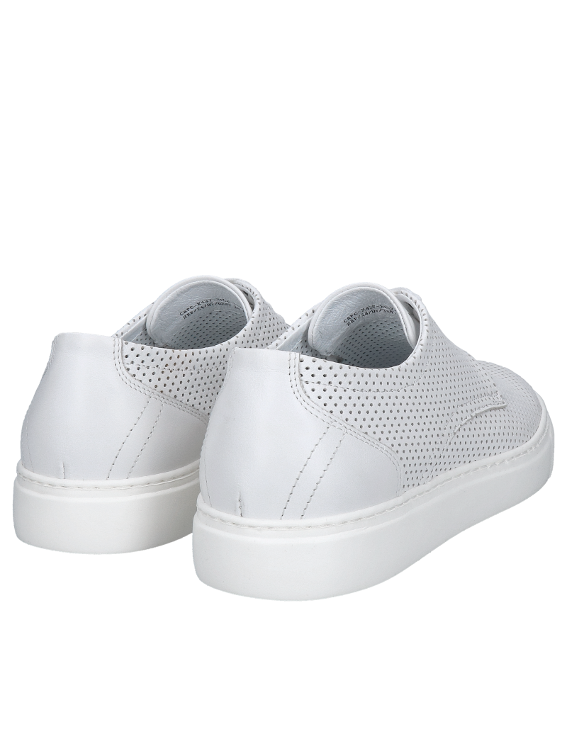 Men's natural leather leather summer sneakers, perforated