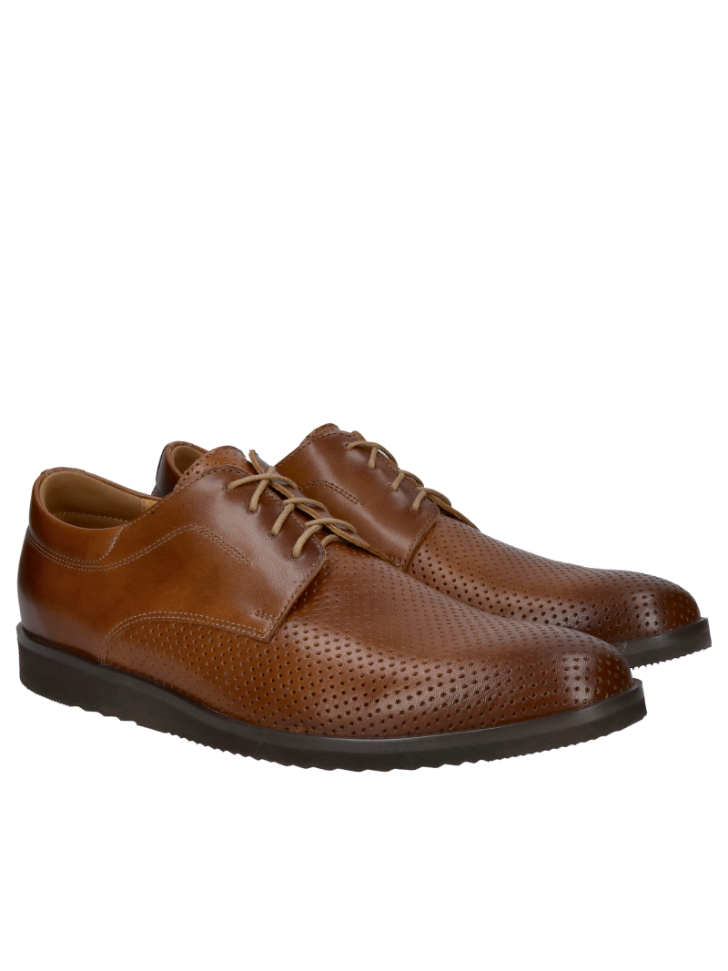 Lace-up daily men's shoes for summer, grain leather, high quality