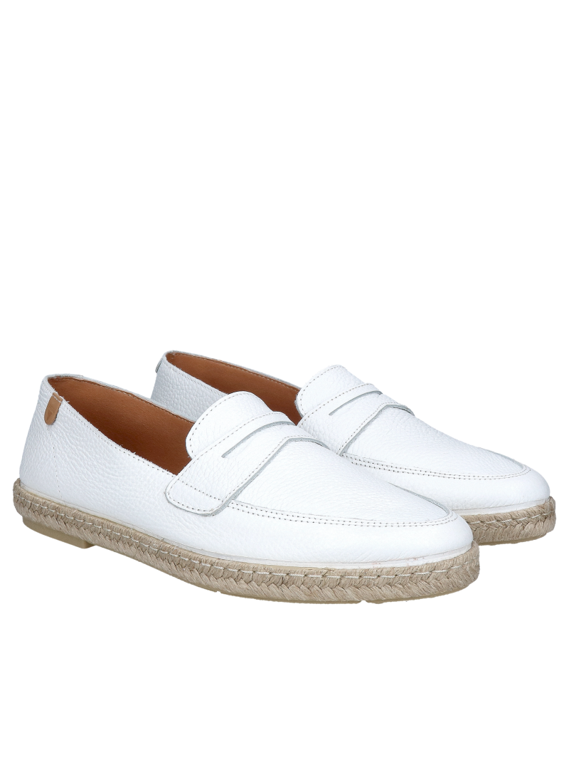Women's Espadrilles white natural leather comfort and convenience