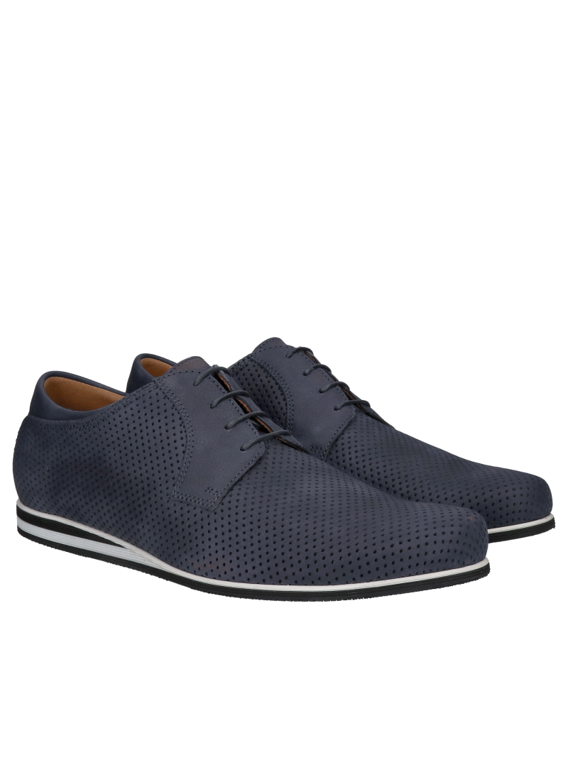 Men's summer shoes punched in suede leather