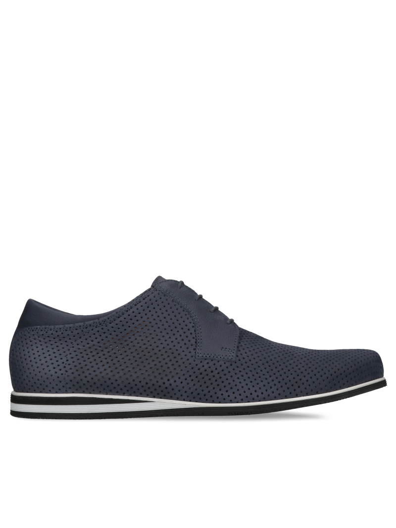Men's summer shoes punched in suede leather