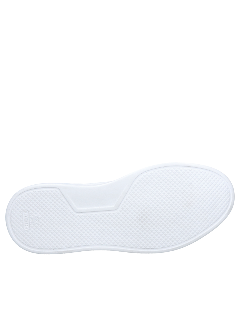 Men's sporty leather shoes on thick lightweight white sole