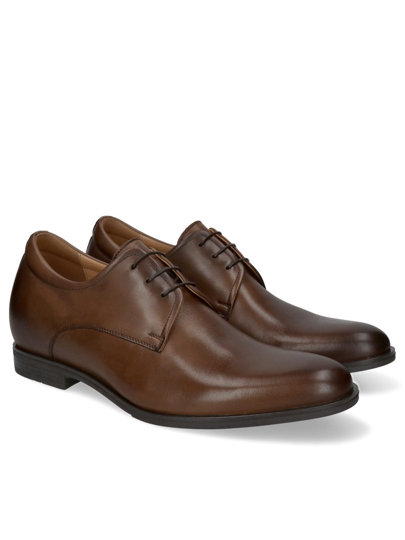 Men's formal shoes, natural leather, raising the height by 7 cm