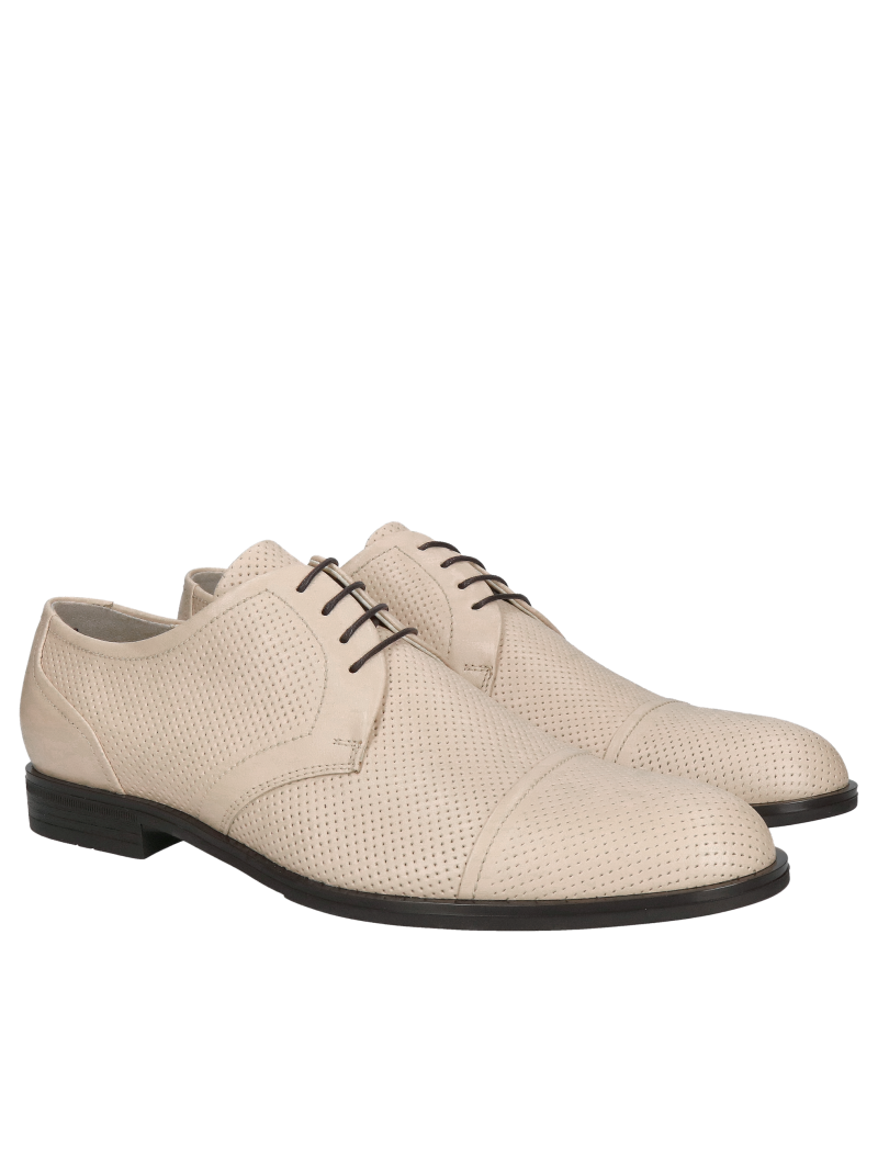 White men's elegant shoes, men's summer shoes, men's leather shoes, Polish leather footwear manufacturer Conhpol