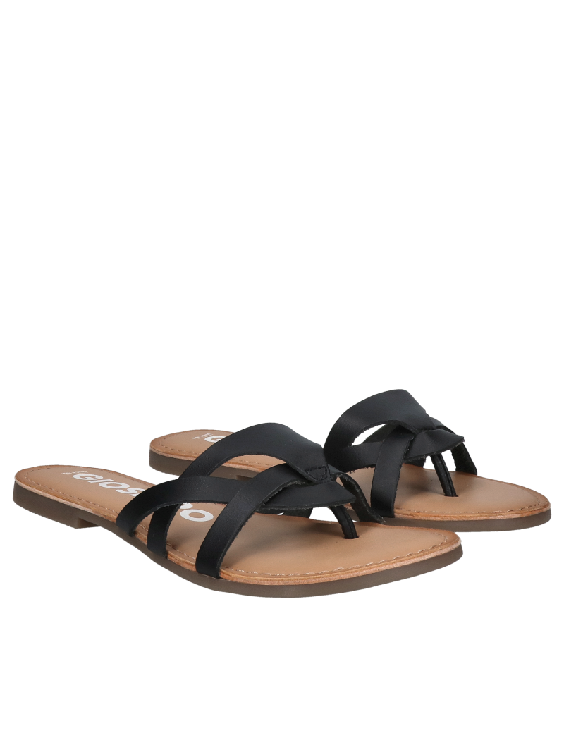 Comfortable and fashionable women's flip-flops on a flat sole, Konopka shoes