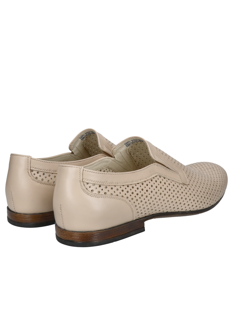 White men's elegant shoes, men's summer shoes, men's leather shoes, Polish leather footwear manufacturer Conhpol