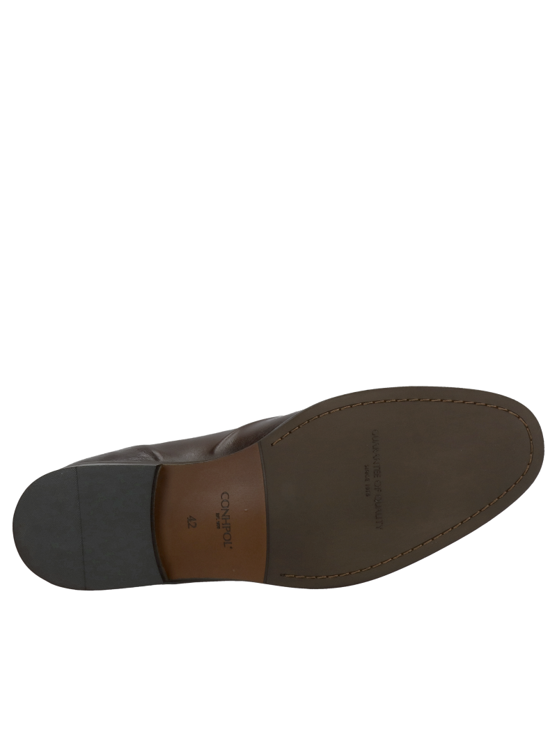 Men's elegant shoes, Polish manufacturer of leather shoes Conhpol, men's leather half shoes, men's suit shoes